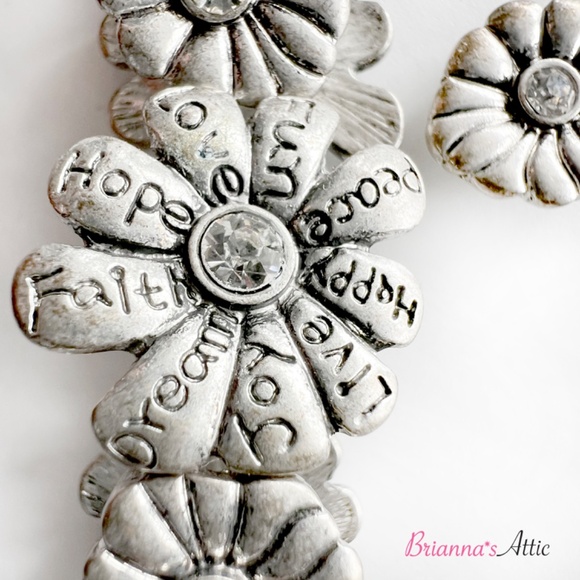 L&J Faith Jewelry Silver Bracelet And Earring Set - Picture 7 of 10